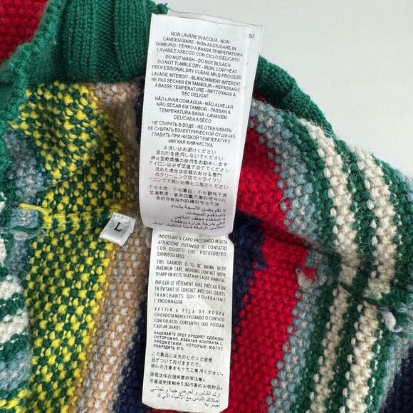 Gucci Striped V-Neck Deer Sweater Pullover Wool Alpaca Blend | Men's L - Picture 12 of 12